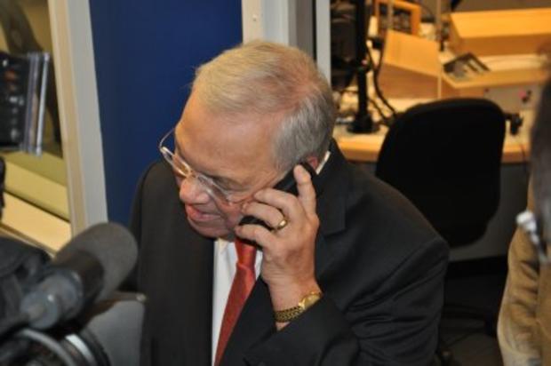 Mayor Menino on phone with Obama 