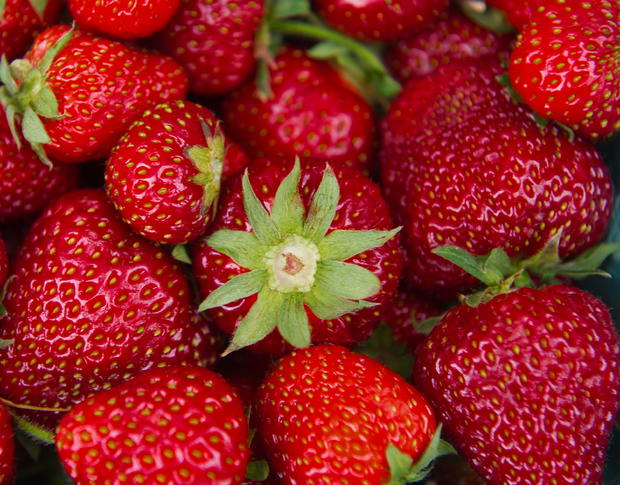 Strawberries are seen for sale at a "far 