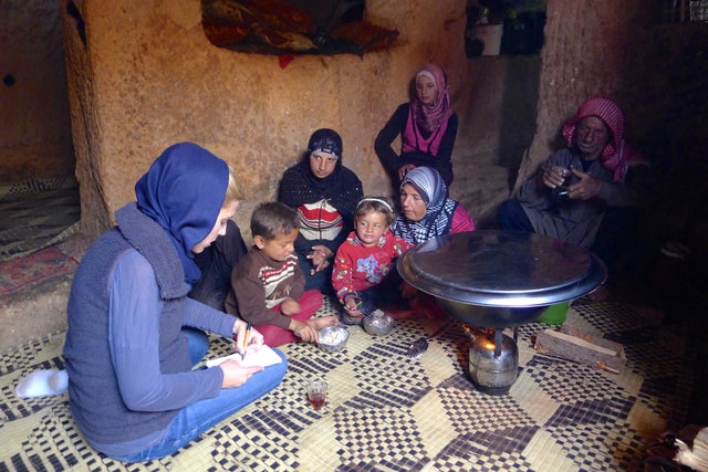 Clarissa Ward interviews members of a family of 11 who are living in a cramped cave  