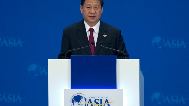 China's President Xi Jinping speaks at the opening ceremony of the annual Boao Forum in Boao, in southern China's Hainan province, Sunday, April 7, 2013.  
