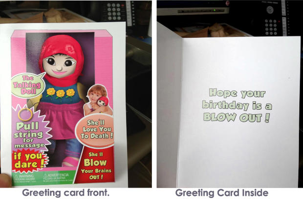 Blow Your Brains Out Doll Greeting Card 