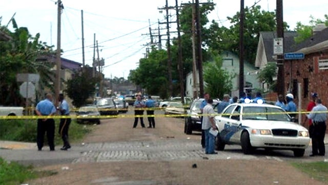 The scene at the 7th Ward in New Orleans after a shooting at a second line parade on Mother's Day. 