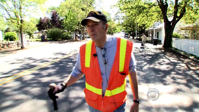 Ric Ryan on his walking trail in Murphys, Calif. 
