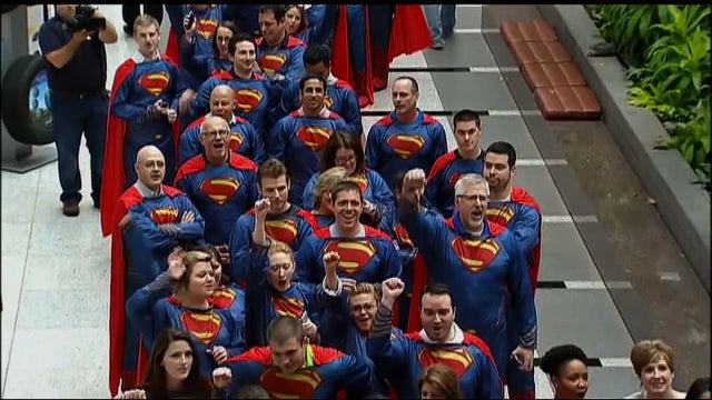 It's a bird, it's a plane, it's 500 people dressed as Superman 