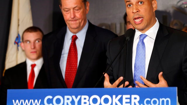 Newark Mayor Cory Booker announces his plans to run for the U.S. Senate during a news conference in Newark, N.J., June 8, 2013. 