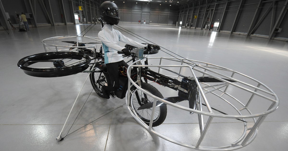 Czech companies launch flying bicycle - CBS News