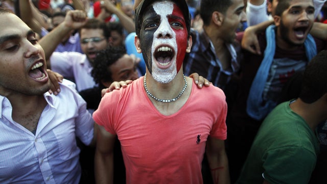 Egyptians shout slogans against President Mohamed Morsi and the Muslim Brotherhood 