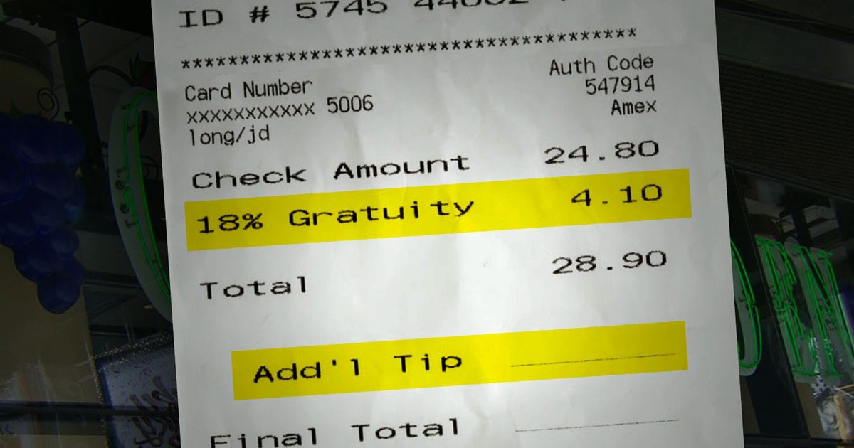 NYC restaurants sued over gratuity Is a tip required? CBS News