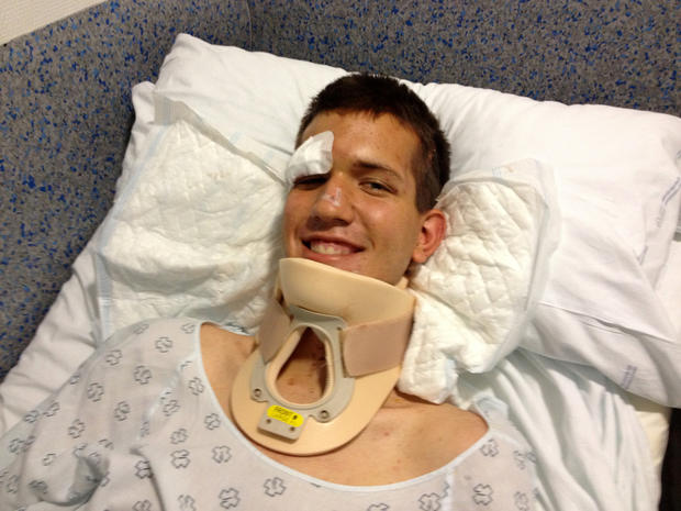 A Mormon missionary from Utah, Stephen Ward, 18, is seen hospitalized July 25, 2013, in this picture provided by the Church of Jesus Christ of Latter-day Saints for injuries sustained in a train crash in Spain. 