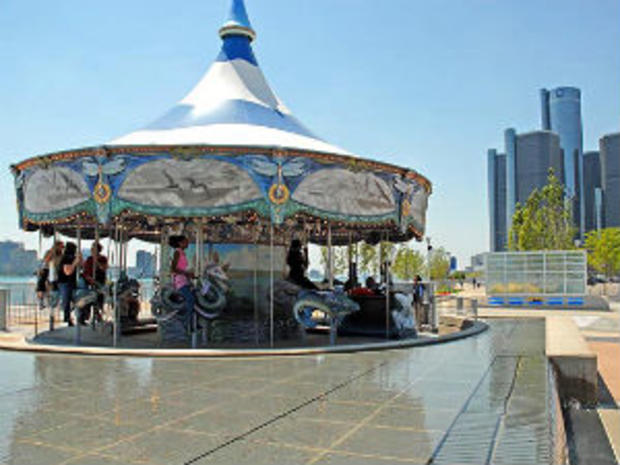 On a perfect day, the merry-go-round that sits upon the Detroit Riverwalk could provide a perfect setting to "pop the question". Photo Credit: Michael Ferro 
