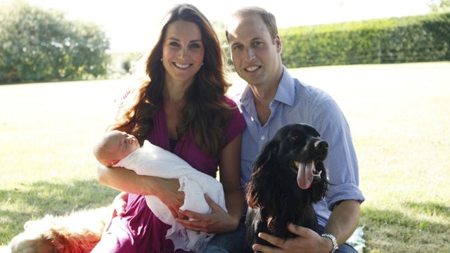 The Duke and Duchess of Cambridge and Prince George are pictured in early August in the Middleton's garden with a retriever called Tilly (a Middleton family pet), and with Lupo, the couple&Atilde;&cent;??s Cocker Spaniel. 