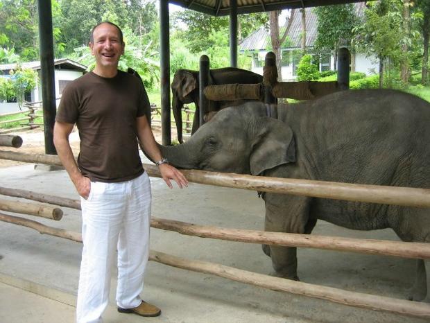 Elephant Parade Mike Spits (co-founder) with Mosha credit Elephant Parade 