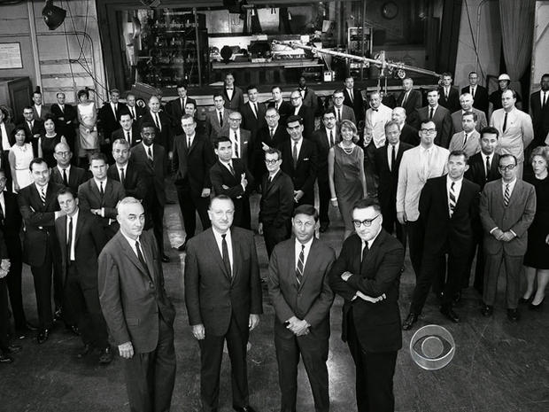 Walter Cronkite and some of his staff. 