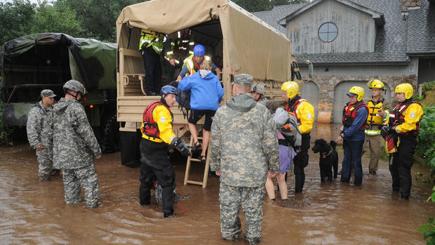 National Guard In Flooded Lyons Area 