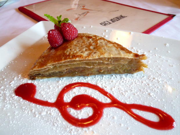 Chez Josephine Apple Rhubarb Crepe Cake 