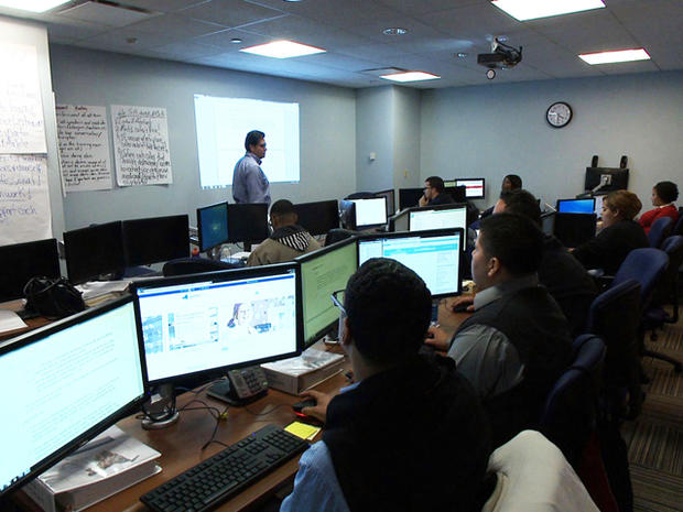 Phone counselors in training at the New York State health exchange call center. 