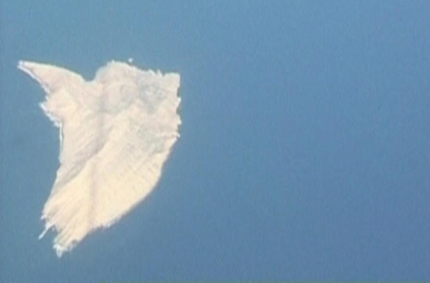 An aerial photograph from Pakistan's GEO TV shows a new island in the Arabian Sea spawned by an earthquake 