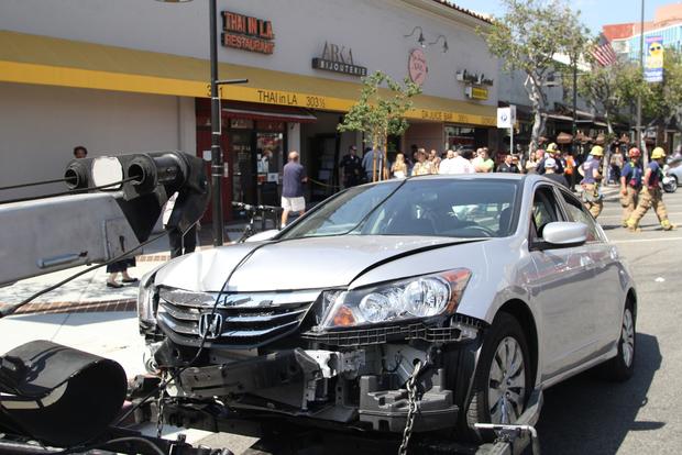 An elderly man Wednesday drove his car 50 feet into the Arka jewelry store in Glendale. 