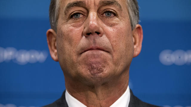 House Speaker John Boehner of Ohio is seen at a press conference on Capitol Hill in Washington Sept. 26, 2013, after a closed-door strategy session. 