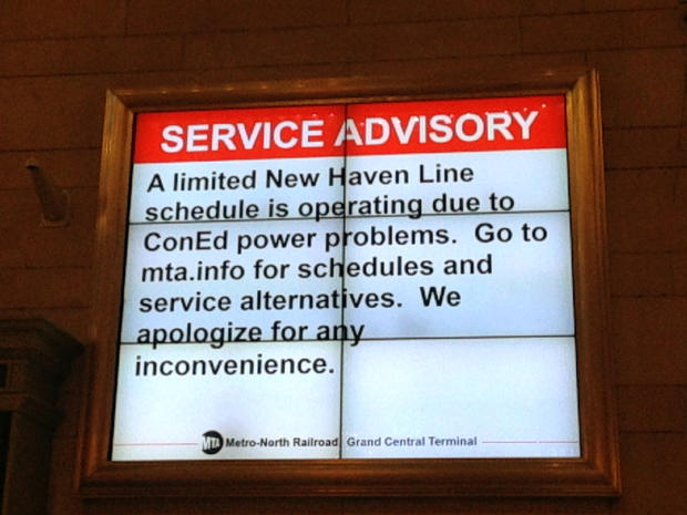 Metro-North service notice at Grand Central Terminal 