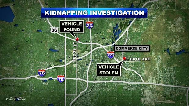 COMMERCE CITY KIDNAPPING map 