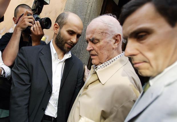 Former Nazi officer Erich Priebke, center, is shown in a photo from 2007. 
