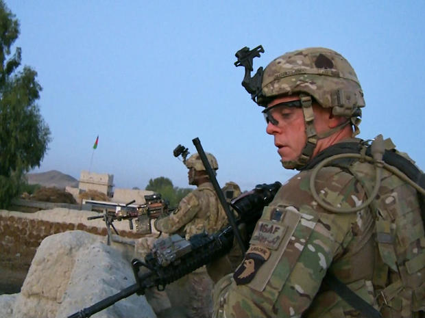American soldiers provided cover for the Afghan troops. 