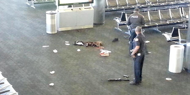 Photo taken by witness of the scene at LAX airport after a shooting in Terminal 3 