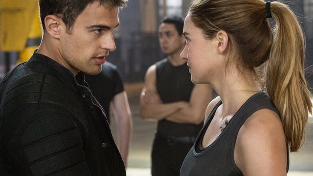 Theo James and Shailene Woodley in a scene from "Divergent." 