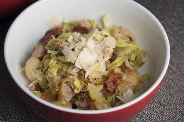 Caramelized Onions with Cabbage and Ham 
