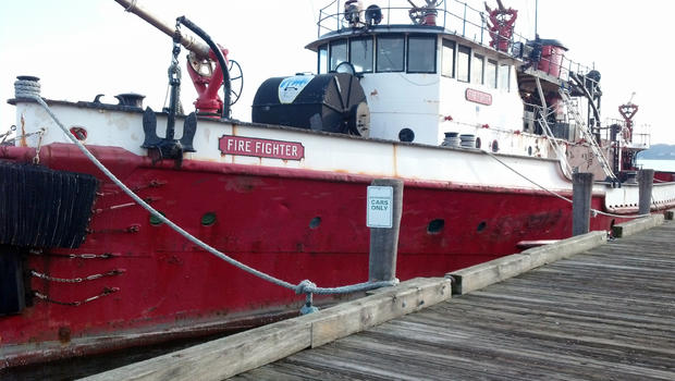FDNY fire boat docked in Greenport, Long Island 