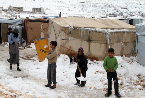 Syrian refugee snow storm 