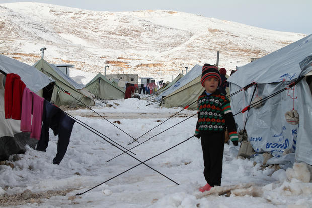 Syrian refugee snow storm 