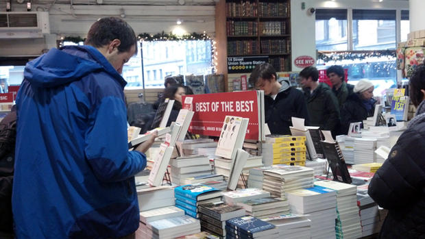 Shoppers inside Strand Bookstore 