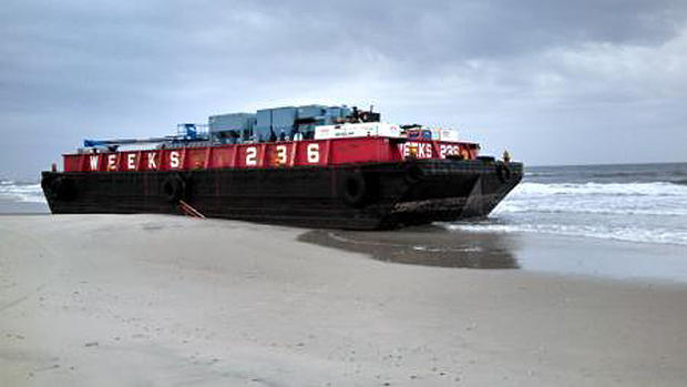 Barge Goes Aground In Atlantic Beach 