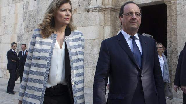 French President Francois Hollande and his companion, Valeria Trierweiler, are pictured in a visit to the Old City of Jerusalem Nov. 18, 2013. 