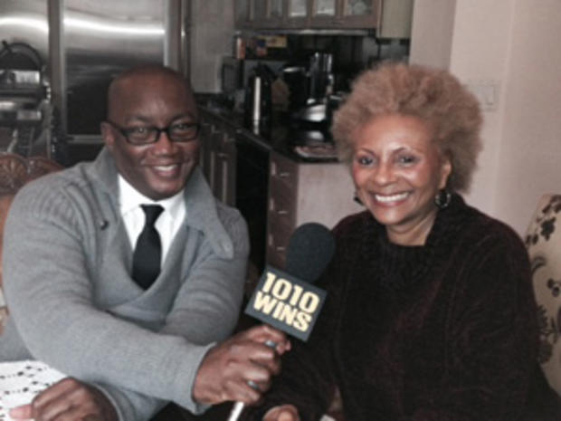 1010 WINS Anchor Larry Mullins with Leslie Uggams 