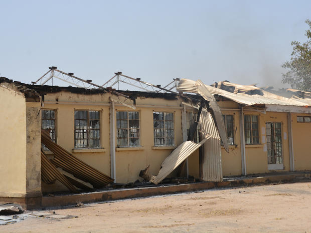 The remains of the burned out Federal Government College in Buni Yadi 