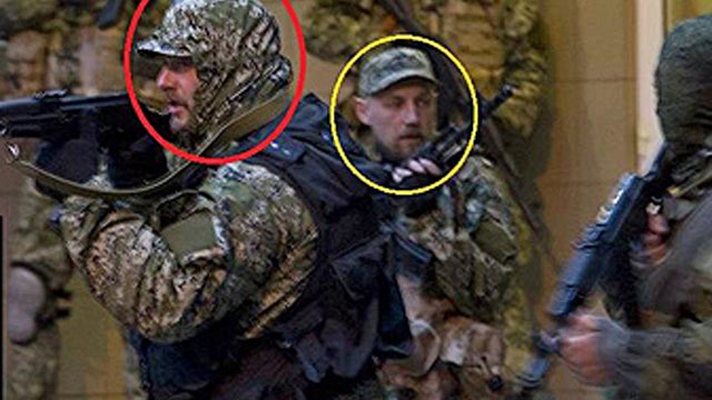 A photo distributed by Ukraine's government to the OSCE purportedly shows Russian special forces deployed in eastern Ukraine 