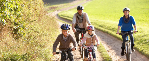 610 header biking bike couple parents children kids 