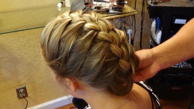 The ends on the French braid can be tucked under 