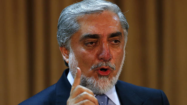 Afghan presidential candidate Abdullah Abdullah speaks during a news conference in Kabul, Afghanistan, June 15, 2014. 