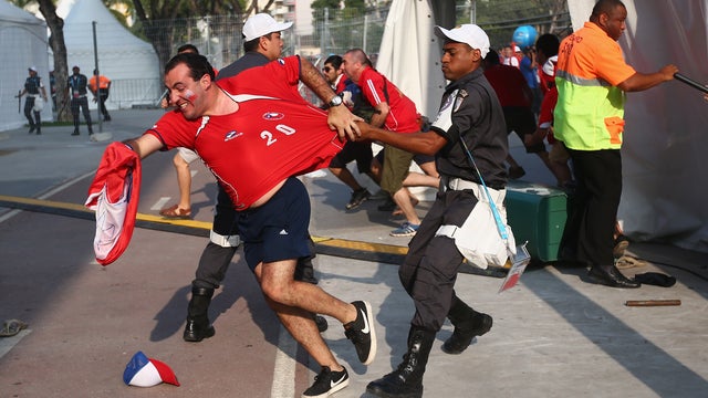 Fans storm stadium in Brazil 