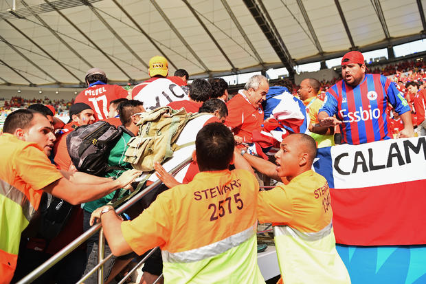 Fans storm stadium in Brazil 