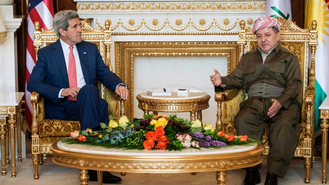Kurdistan Regional Government President Massoud Barzani meets with U.S. Secretary of State John Kerry  