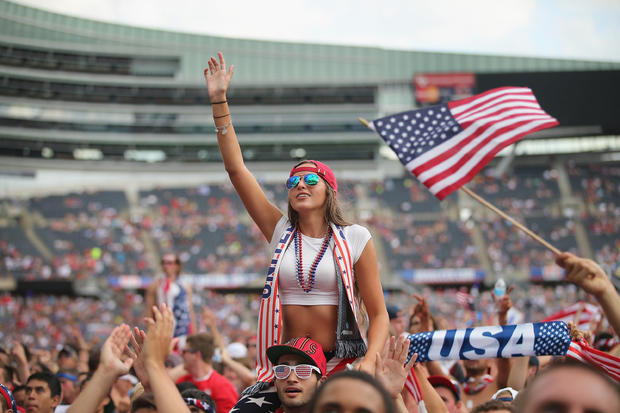 Soccer Fans Gather To Watch US Team's Knockout Stage Match Against Belgium 