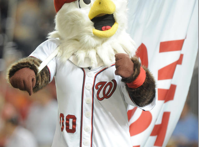 Screech the Nationals Mascot Goes GLOBAL for the 4th of July 