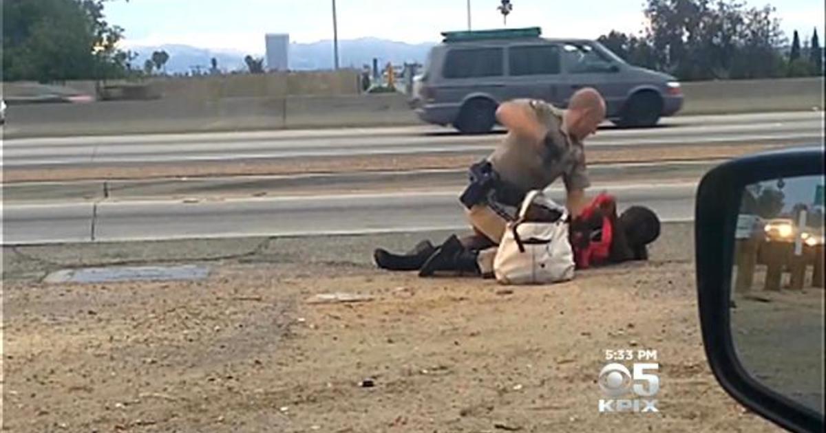 Woman Punched By Chp Officer In Custody After Walking Same Stretch Of Socal Freeway Cbs San