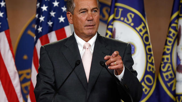 House Speaker John Boehner at his weekly news conference, in the U.S. Capitol, on July 10, 2014 
