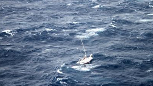 The 42-foot sailboat Walkabout caught in Hurricane Julio 414 miles northeast of Oahu 